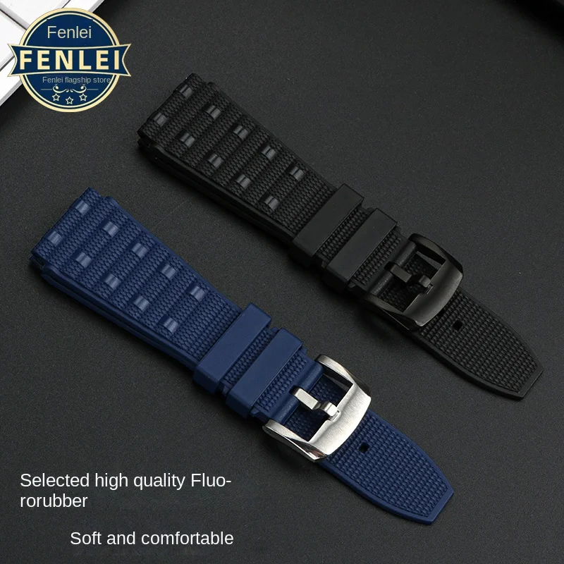 Viton pasek do zegarka Breitling Super mechaniczny Timing B01 Fluororubber pasek Avengers czarny ptak żółty wilk bransoletka FKM 22MM