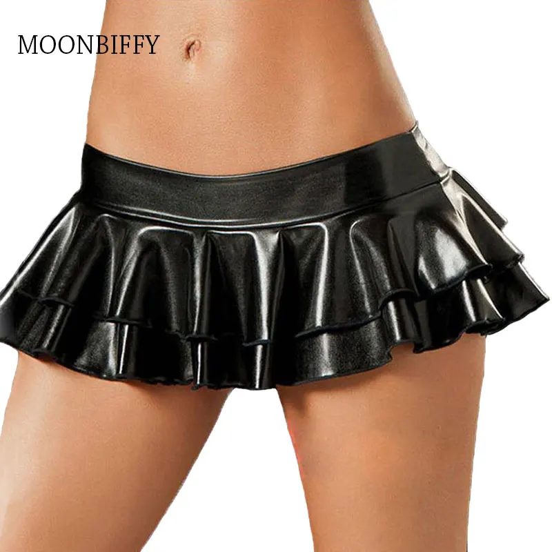 2021 Sexy LaTeX Skirt Women Pole Dancing Club Wear Short Skirts 9 Colors Patent Leather Micro Mini Skirts Dancing Skirt