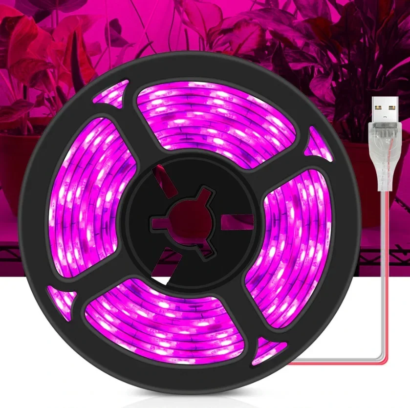 

LED Grow Light Full Spectrum USB Grow Light Strip 0.5m 1m 2m 2835 Chip LED Phyto Lamp for Plants Flowers Greenhouse Hydroponic