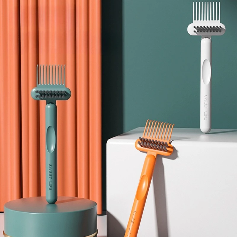 1Pc 2 In1 Hairbrush Comb Cleaning Brush Cleaner Rake Comb Embedded Tool Hair Dirt Remover for Removing Hair Dust Home Salon Use