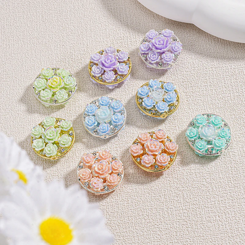 

10 шт./лот DIY смешанные ювелирные аксессуары, круглые двусторонние бусины из смолы, золотые и серебряные готовые бусины, подвески для телефона, кулон