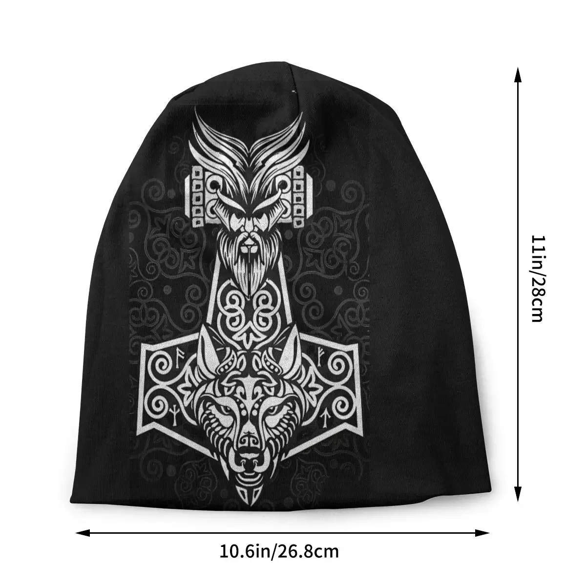 Bonnet Hats  Mythology Men Women's Thin Skullies Beanies Hat Hammer Of Fenrir Wolf Autumn Spring Warm Cap Street Caps