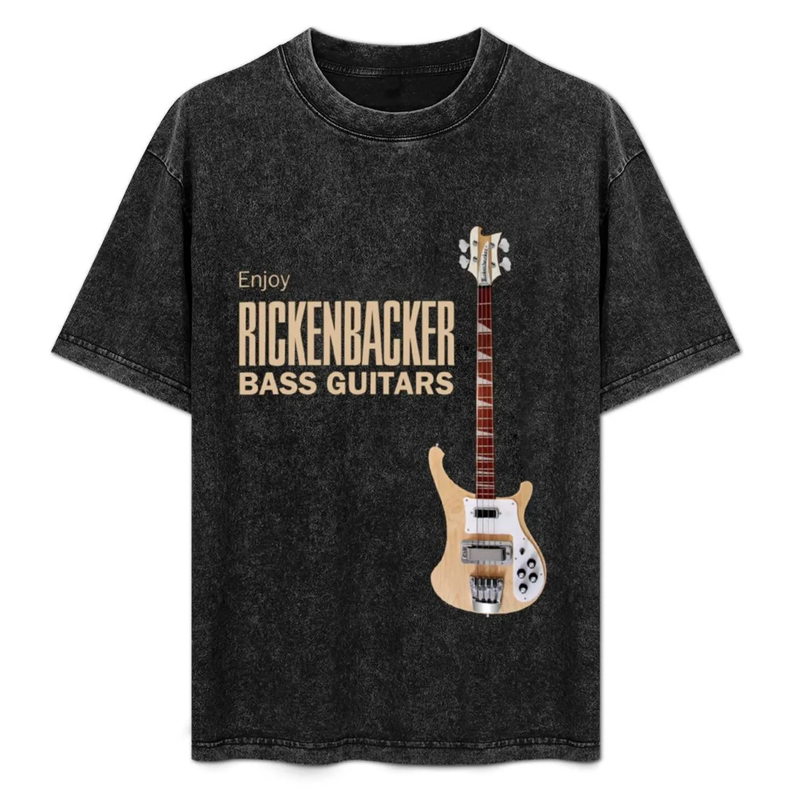 Camiseta Enjoy Rickenbacker Bass Guitars com ajuste padrão e tecido sólido