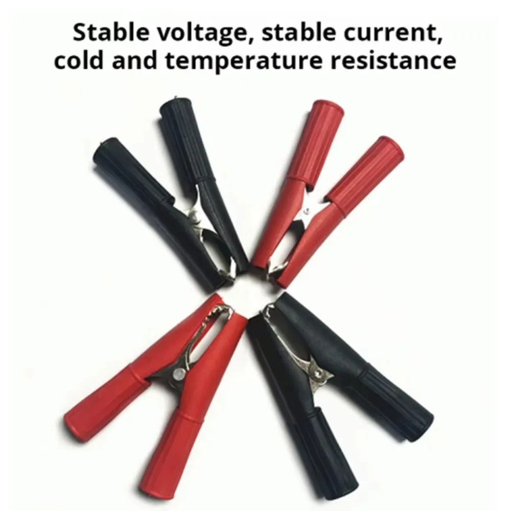 2pcs 50A High Power Inverter Toothed Crocodile Clip Battery Charging Cable for Small And Large Batteries