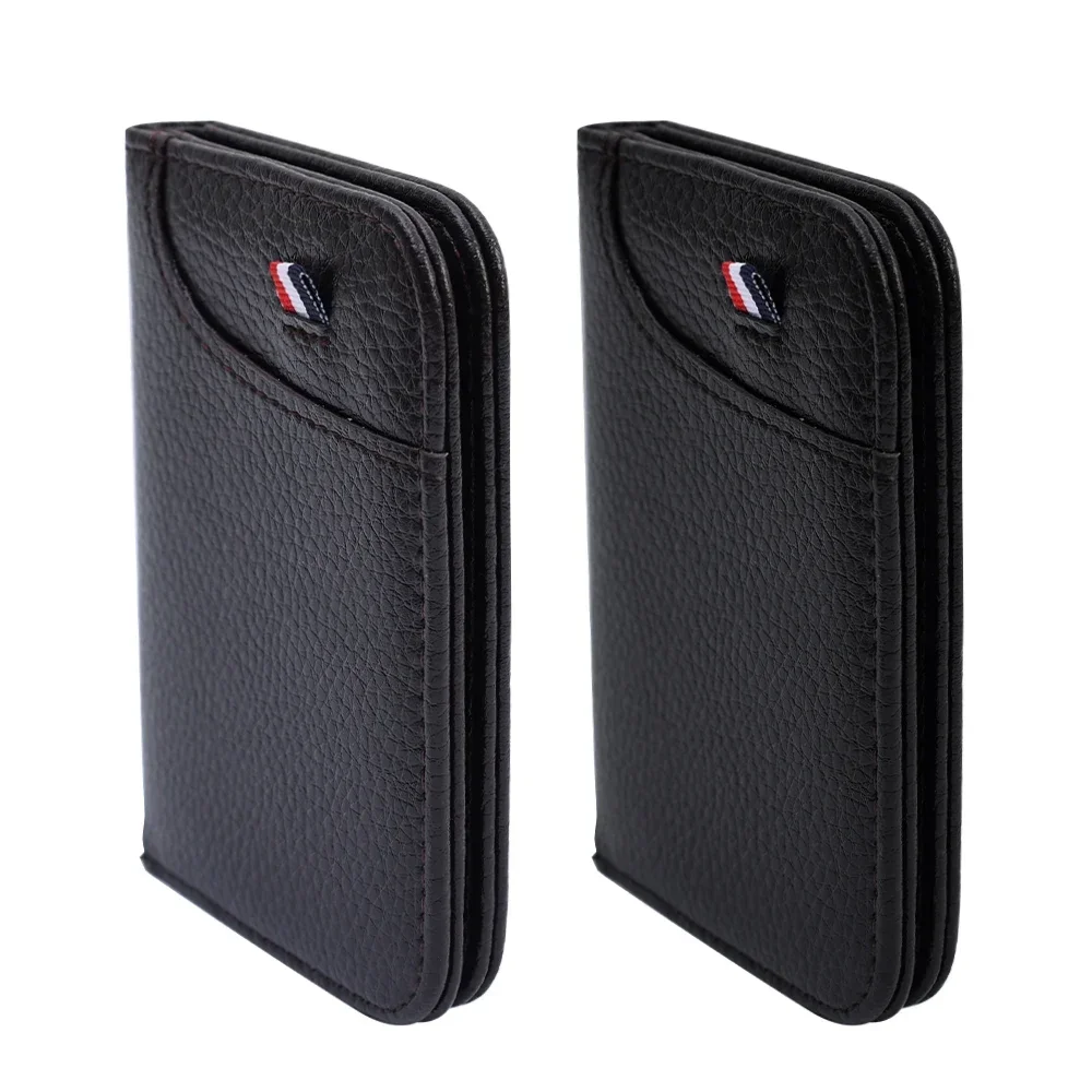 Mini portefeuille en cuir PU super fin pour hommes, porte-cartes de crédit, porte-monnaie pour papa, mince, petit, court, portable