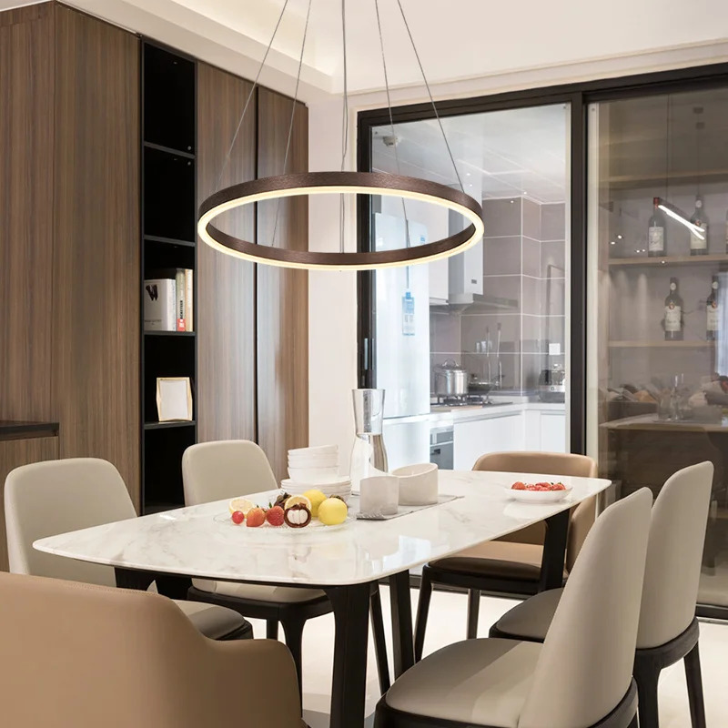 GSPLAN lampadario a LED di lusso moderno soggiorno sala da pranzo anello camera da letto lampadario in oro e caffè illuminazione domestica lampada decorativa