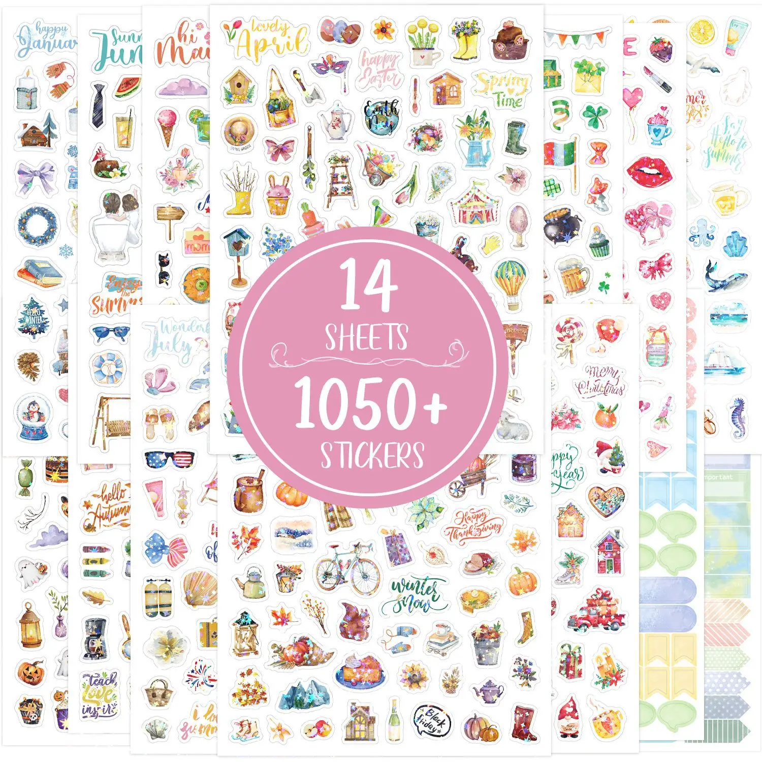 

14 листов рождественские наклейки декабрьский фестиваль красочный альбом для вырезок милые канцелярские принадлежности лазерная книга украшения для дневника наклейки