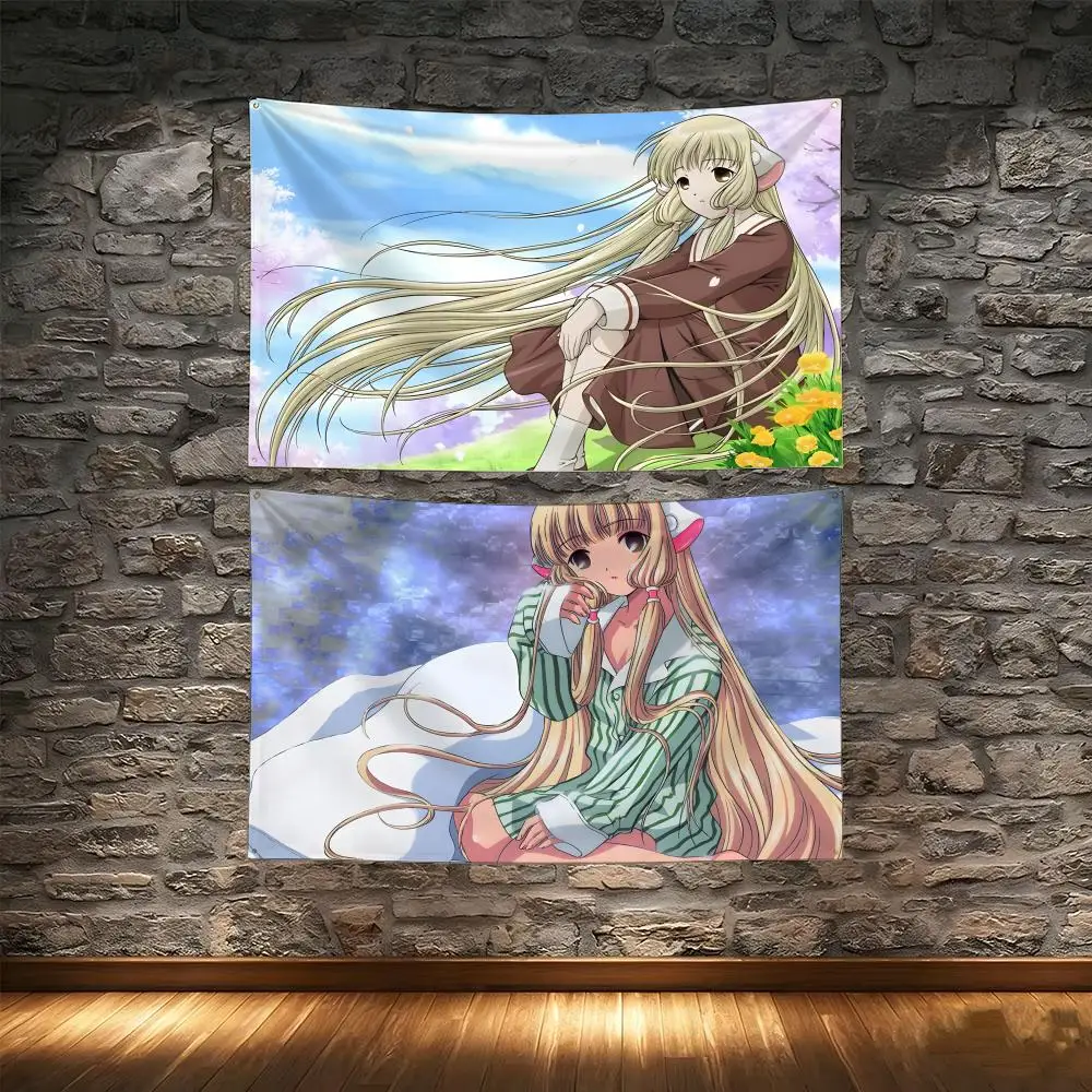 Sweet Android Girl Shojo Anime C-Chobits Flags Tapestry Creative Pattern Photo Living Room Wall Art Party Outdoor Decor