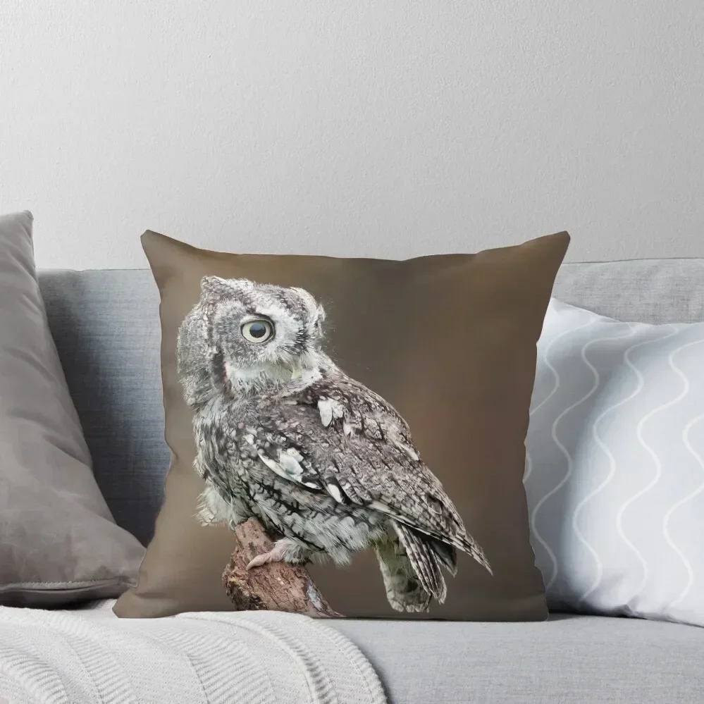 Eastern Screech Owl Throw Pillow autumn pillowcase New year Anime pillow