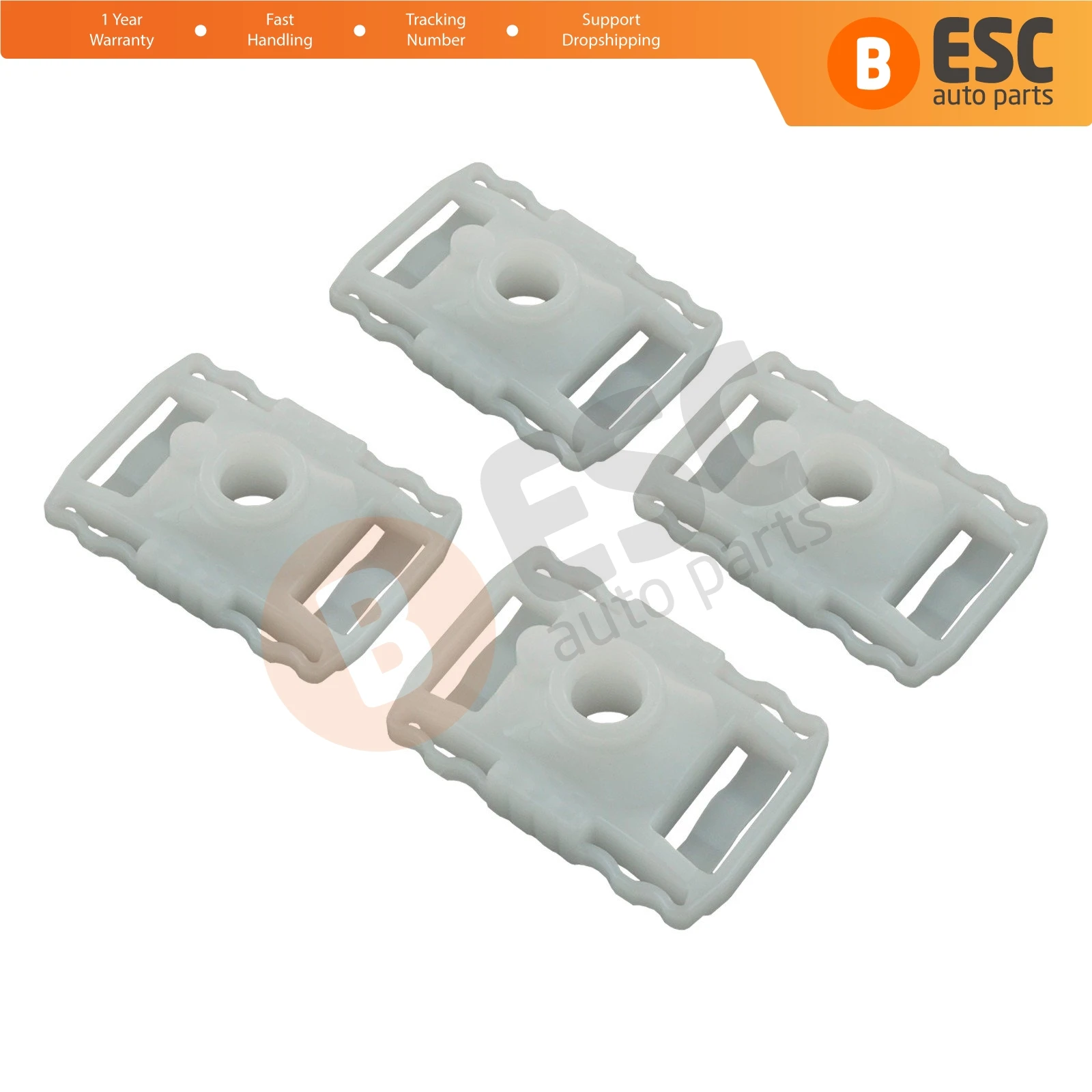 ESC Auto Parts EWR5009 4 Pieces Window Regulator Sliding Pivot Clips for Renault Fluence, Renault Samsung SM3 2009-On