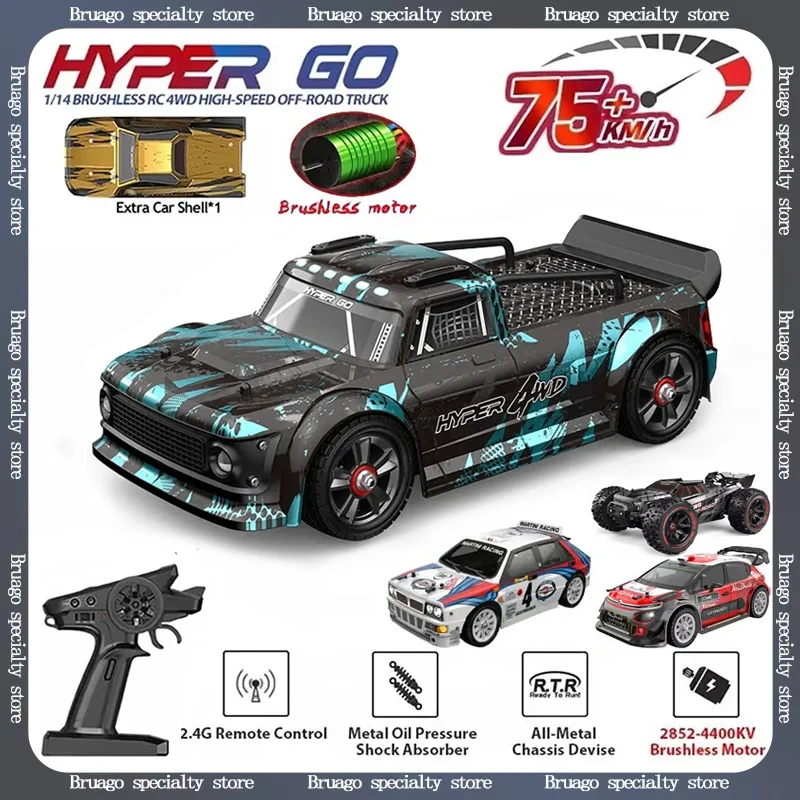 

MJX Hyper Go 1:14 14301 14302 14303 14304 4WD RC автомобиль Высокоскоростной 65 км/ч Бесщеточный двигатель 2,4G с дистанционным управлением Внедорожный грузовик Игрушка