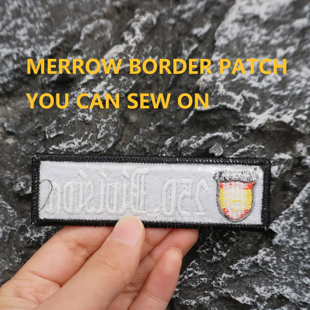 رقعة مطرزة من فرقة المشاة الإسبانية 250 مع حدود ميرو، زينة قابلة للخياطة للملابس وإكسسوارات حقيبة الظهر