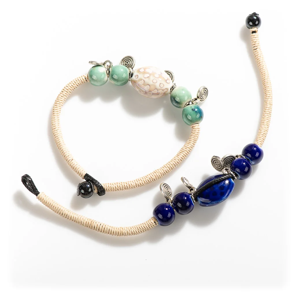 متعدد الألوان طرق القديمة السيراميك اليدوية المرأة أساور الموضة بالجملة مجوهرات اكسسورات # XN097 #6