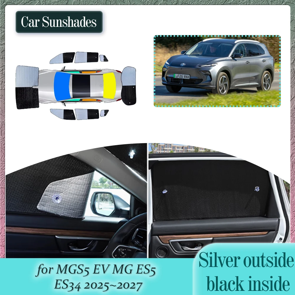 

Car SunShade for MGS5 EV MG ES5 ES34 2025~2027 2026 Roof Windows Sun Visor Side Windshield Curtain Cover Sunroof Pad Accessories