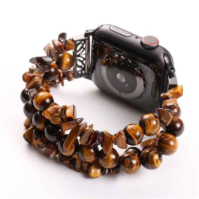 

Natural stone Strap For Apple Watch Ultra/2 49mm 10 42mm 46mm 45mm 41mm 44mm 40mm Crystal Stones bracelet iWatch 9 8 7 6 5 4 SE