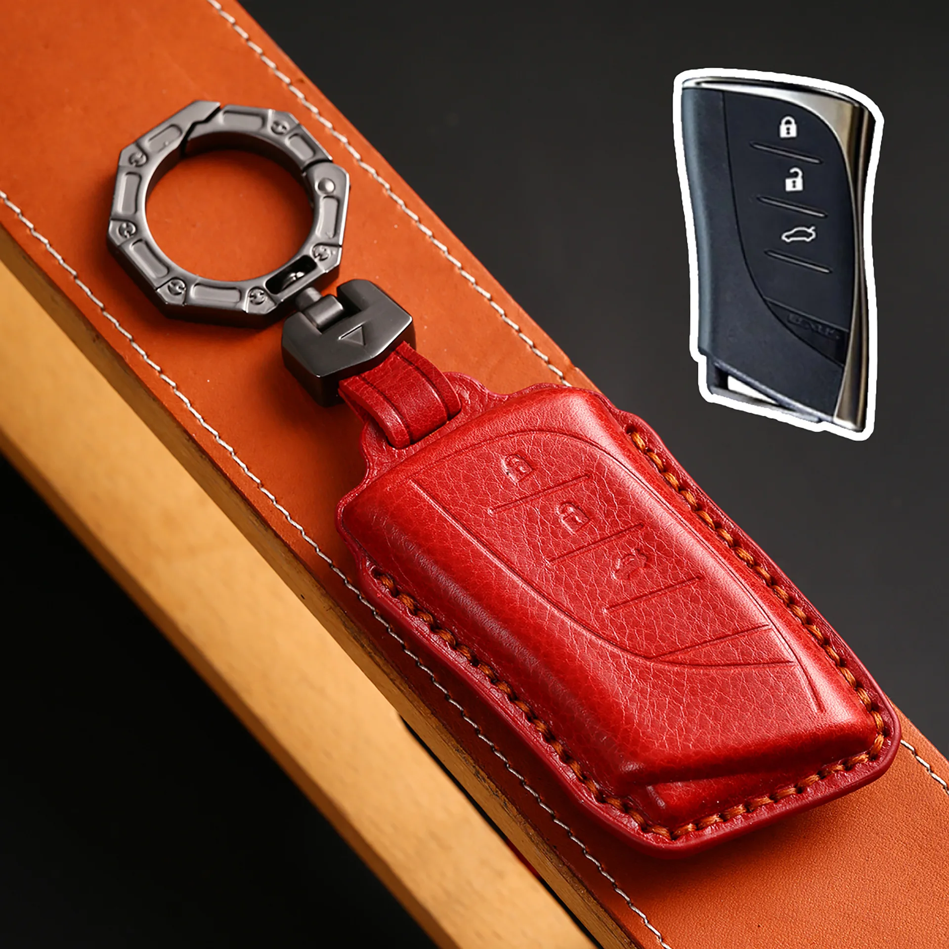 Luxury Leather Car Key Case Cover Fob Shell for Lexus UX ES UX200 UX250h ES200 ES300h ES350 US200 US260h