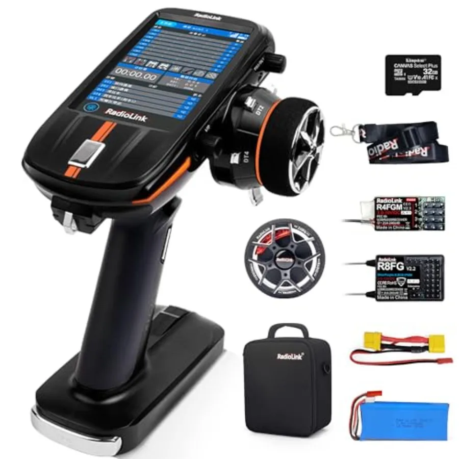 RC crawler drifting cars and boats: metal steering wheel, black, 600m long range with 200 model memory
