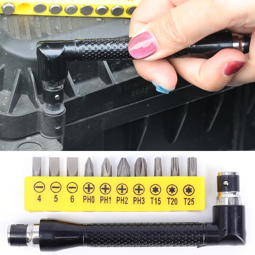 

Высокопрочный 45 # Стальной L-образный мини-двусторонний торцевой ключ с 10 насадками для ремонта автомобилей, сборка деревообрабатывающей мебели