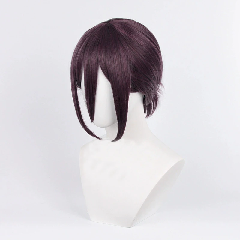 Perruque de Cosplay synthétique violette pour hommes et femmes, perruque de tronçonneuse Reze, résistante à la chaleur, accessoire de fête d'halloween