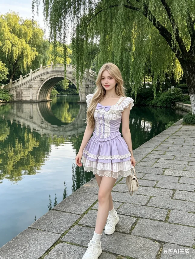 

Oversize French Retro Sweet Girls Bowknot Off-the-shoulder Short Sleeve Top and Lace A- Line High-waisted Skirt Two Piece Set