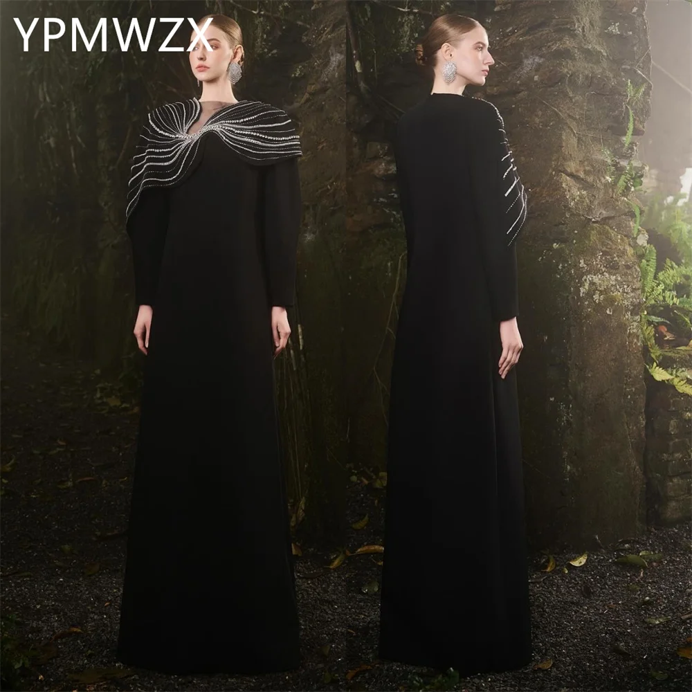 Customized Evening Dress Formal Women    Party Occasion YPMWZX Scoop Neckline A-line Floor Length Skirts Bespoke