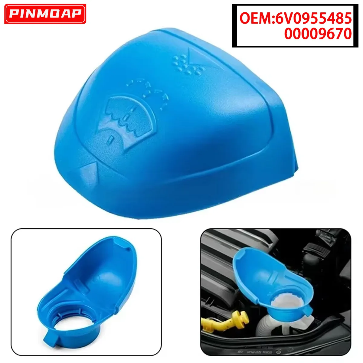 

PINMOAP крышка резервуара для жидкости для чистки лобового стекла автомобиля подходит для Audi антиворонка крышка для VW SKODA 6V0955485 00009670