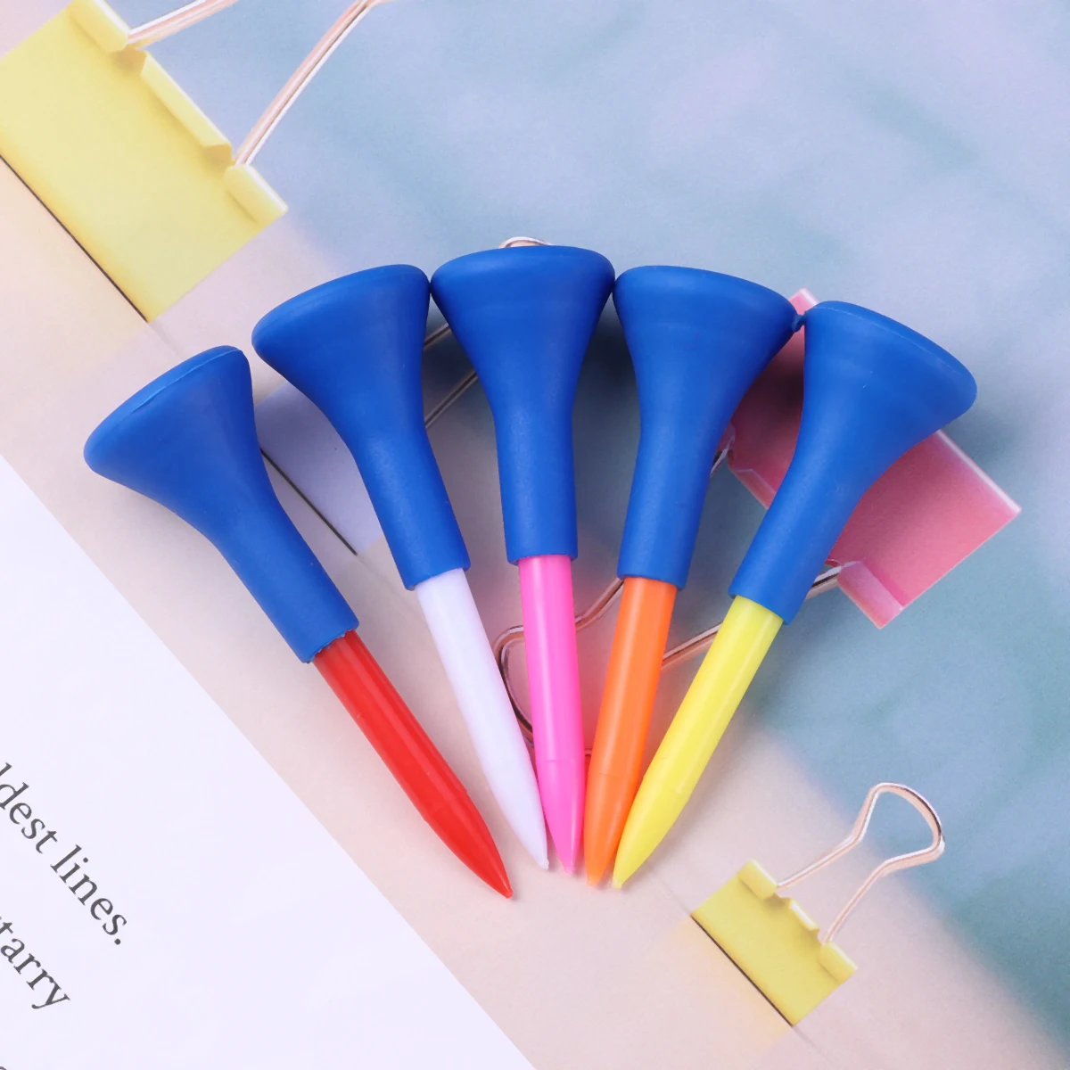

5pcs 7.0Cm Reusable Golf Tees Eco-Friendly Training Tools Indoor Outdoor Practice Lightweight Pp Plastic Equipment Accessory