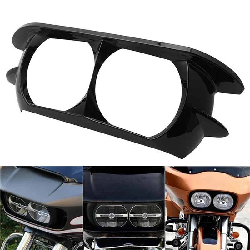 A60E-For  Road Glide Ultra FLTRU CVO FLTRUSE FLTRX Special FLTRXS FLTRXSE Motorcycle Headlight Cover Fairing Dual Bezel