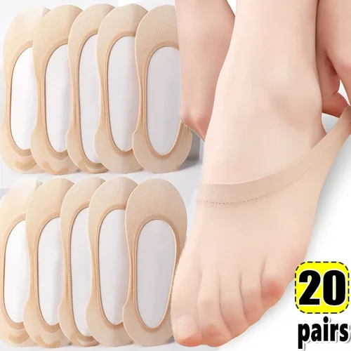 10/20 pares de calcetines transparentes de verano para mujer, calcetines invisibles sedosos de nailon ultrafinos para mujer y niña, calcetines cortos elásticos hasta el tobillo