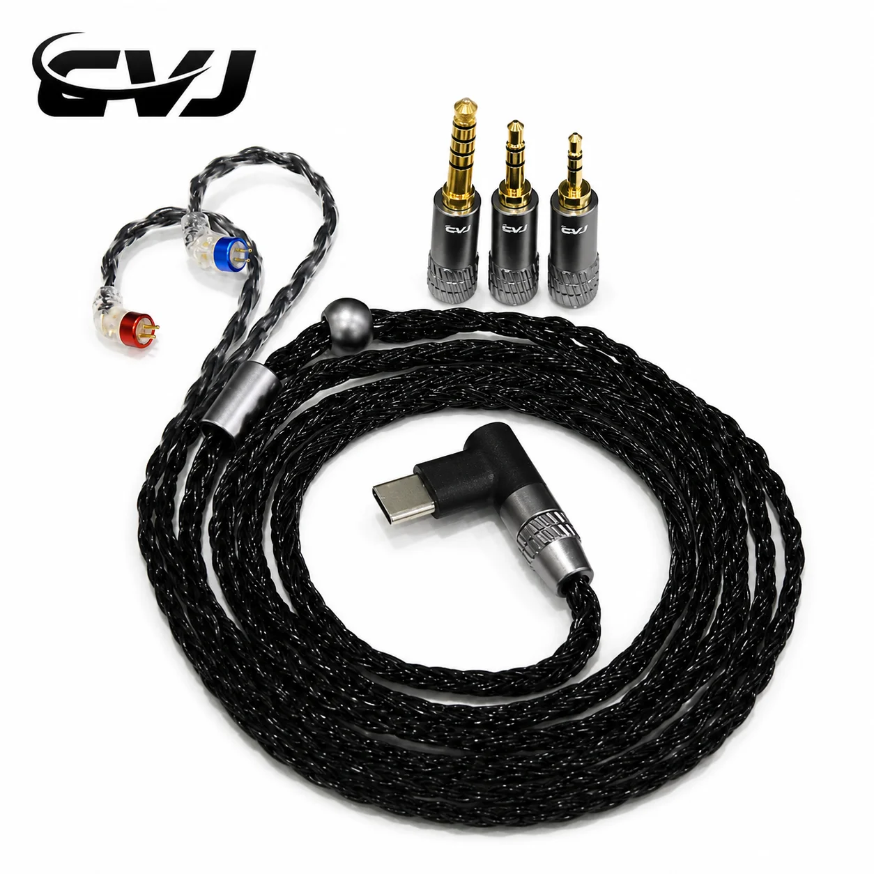CVJ K24 24 Core Silver Plated Earphones Upgrade Cable 2.5mm/3.5mm/4.4mm Plug Optional QDC//MMCX/0.78mm 2Pin For KZ FIIO MOONDROP