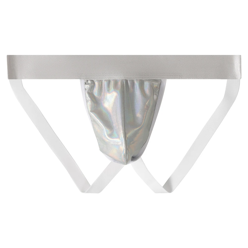 Men Shiny Elastic Strap T-Back Thong G-String Low Waist Breathable Underwear For Club Party Dance Wear Sexy Lingerie Panties