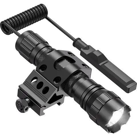 야외 및 압력 스위치용 Picatinny Rail/Mlok 마운트가 포함된 전술 손전등 1200 루멘 LED 조명