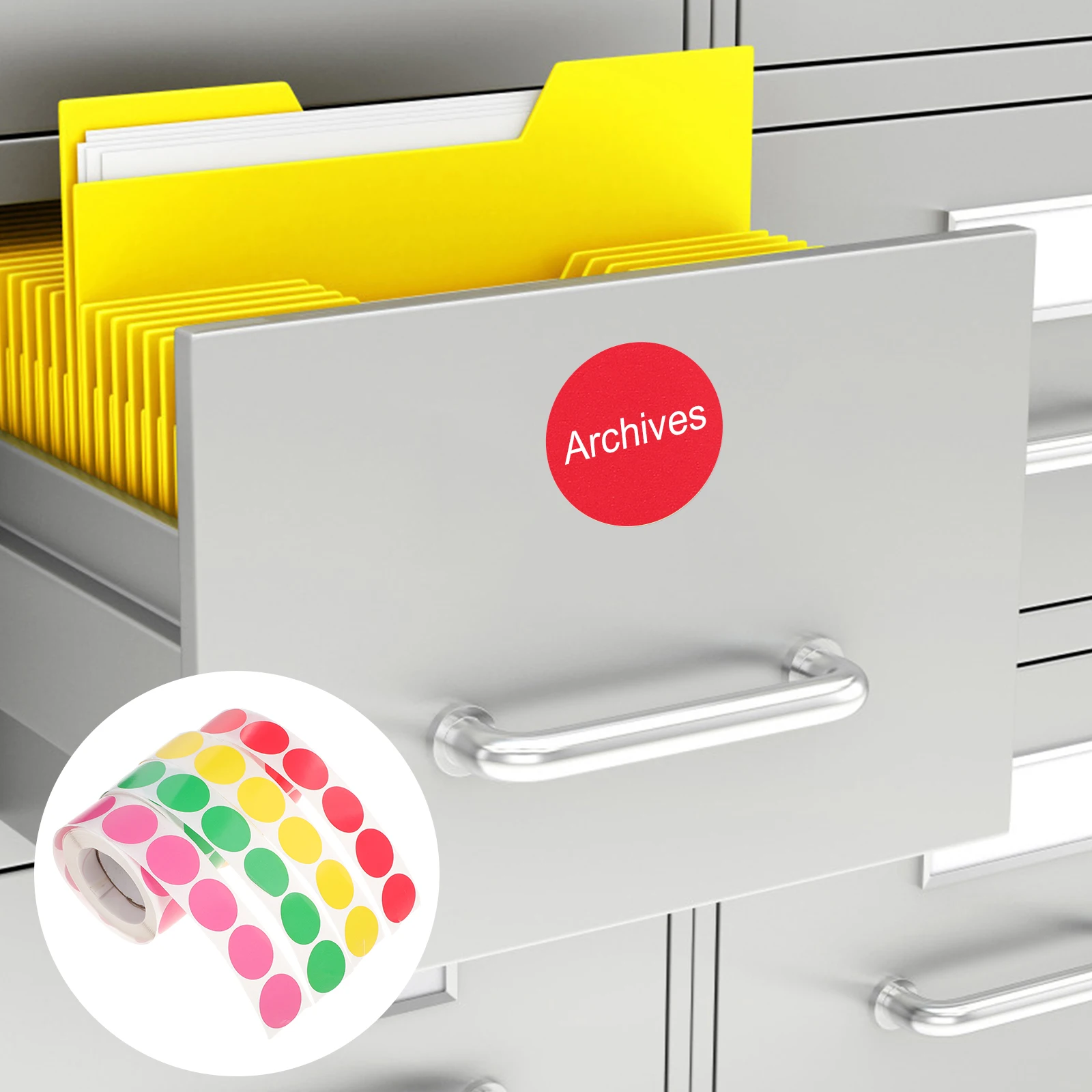 

3 Rolls Traffic Light Stickers Round Dot Labels Self adhesive Circle Colored Classification 25mm Diameter 500 Sheets