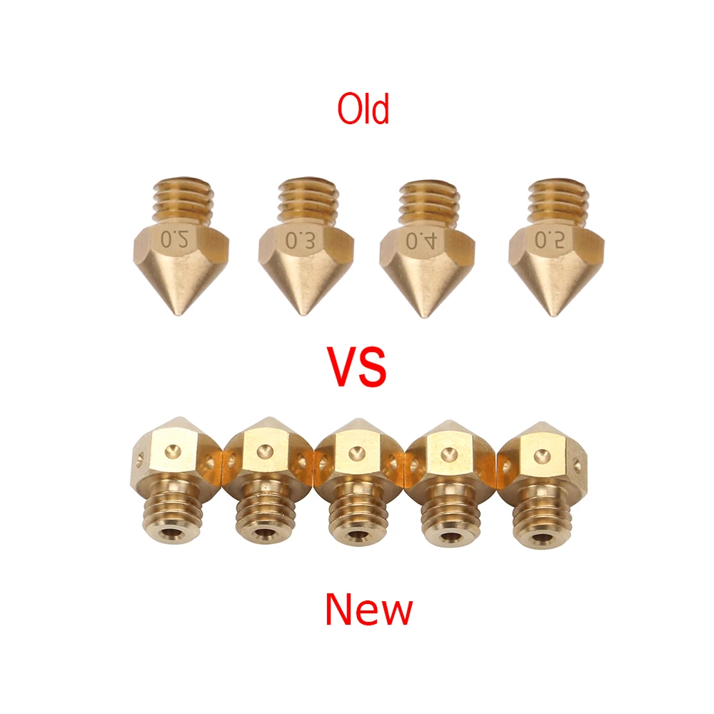 

5pcs New 0.3/0.4mm Brass MK8 Nozzles 3D Printers Hotend Filament Head J-head Extrusion Top Quality for Prusa i3 Extruder