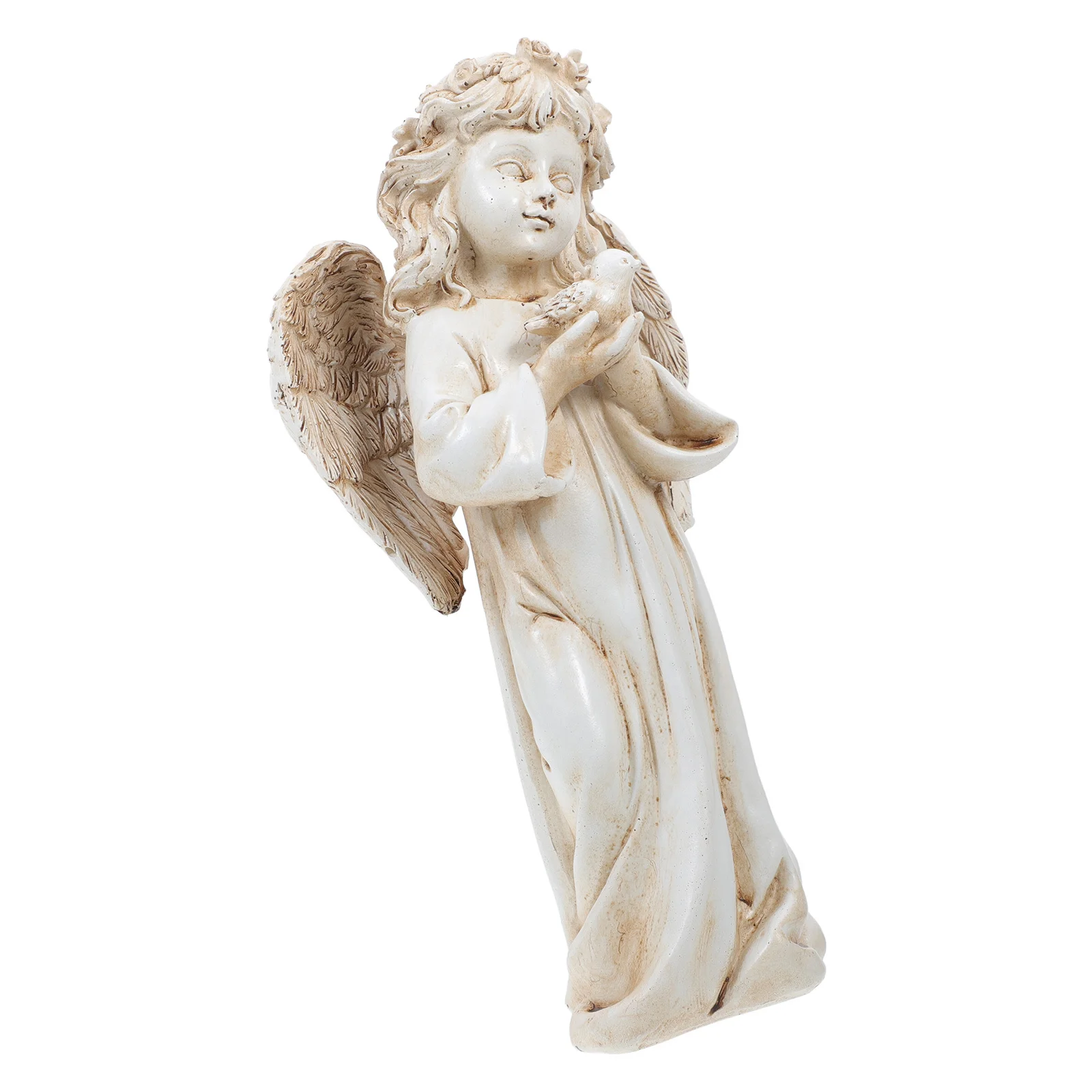 

Retro Angel Sculpture Vintage Style Home Decoration Indoor Outdoor Use Resin Craft Decor Garden Statue Elegance Charm
