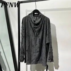 PFNW Men's Darkwear T-shirt Streetwear Breathable Loose High Necked Sweaters Popular Tide Hollow Out Design Autumn Tops 21Z2946