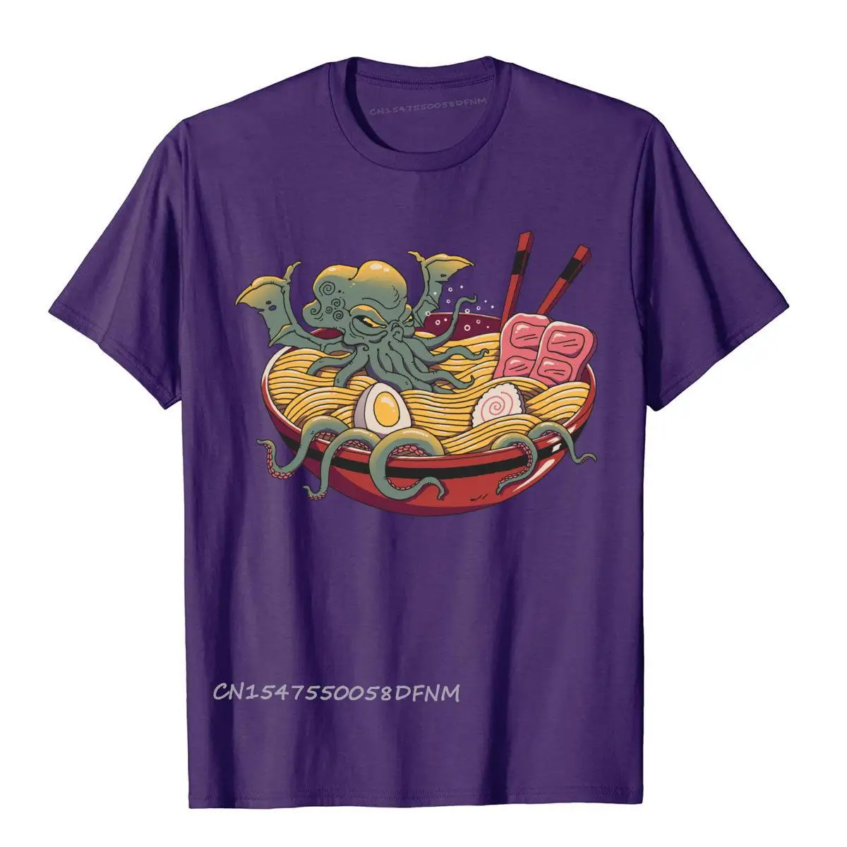 3D Style Ramen Cthulhu Tops Shirts For Men Funny 100% Premium Cotton T Shirts Outdoor