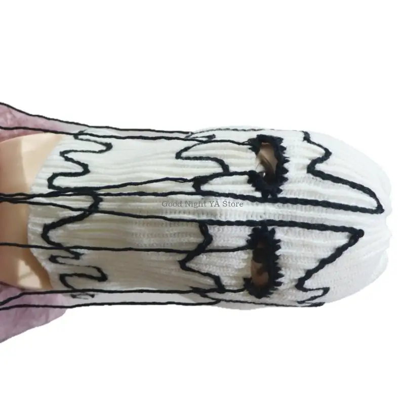 

Эластичная вязаная Балаклава, шапка для лица для Хэллоуина, вечерние наряды, страшный головной убор, маска, шляпа для взрослых,