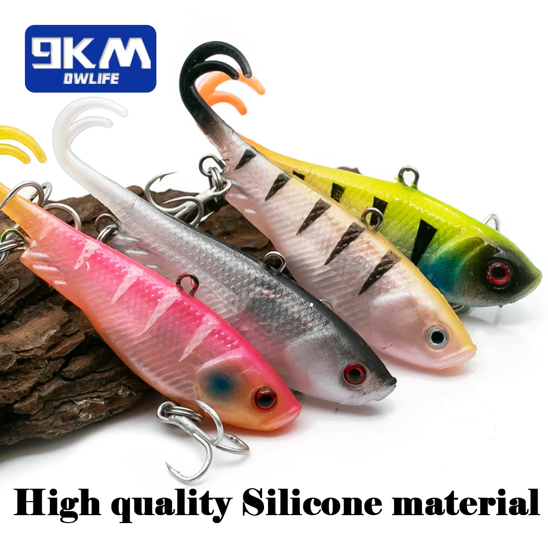 9KM Swimbaits cabezal anzuelos cola dividida triples agua dulce salada - imagen 2