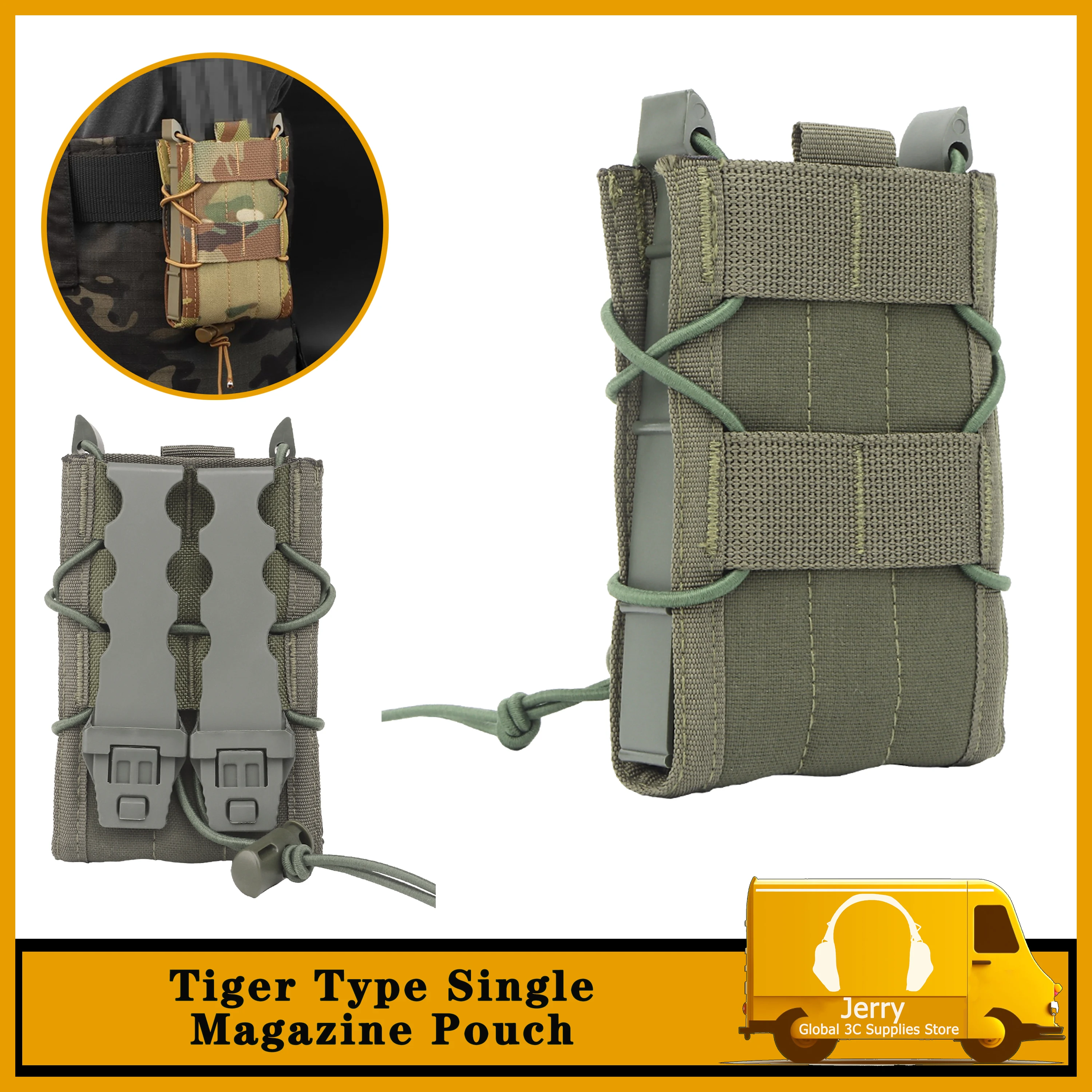 

Magazine Pouch For Outdoor Hunting Shooting Belt Vest Accessories，MOLLE Drawstring Magazine Dump Bag/Recycling Bag Universal Bag