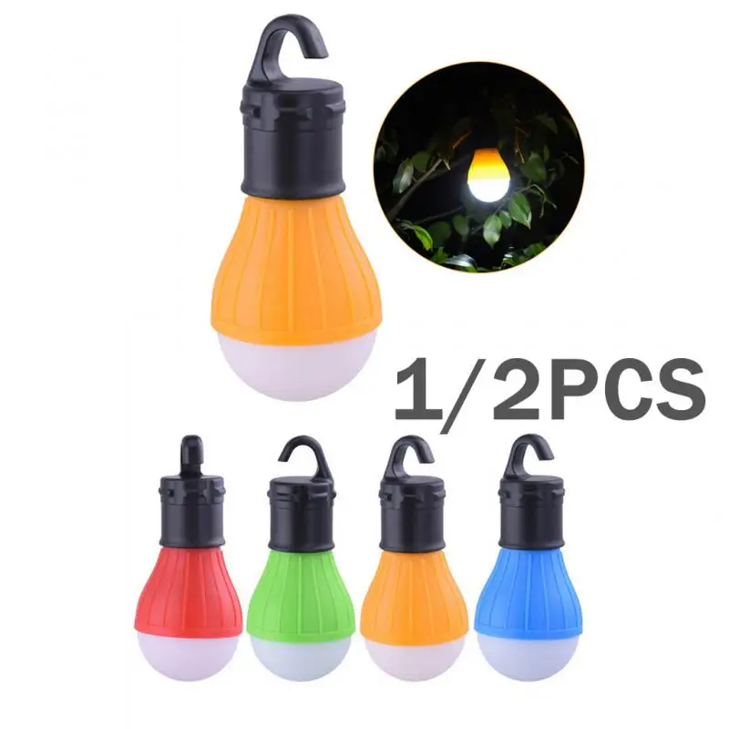 1/2PCS Portable LED Camping Light Battery Operated Tent Light Waterproof Emergency Lantern Light Bulb For Hiking Fishing Outdoor