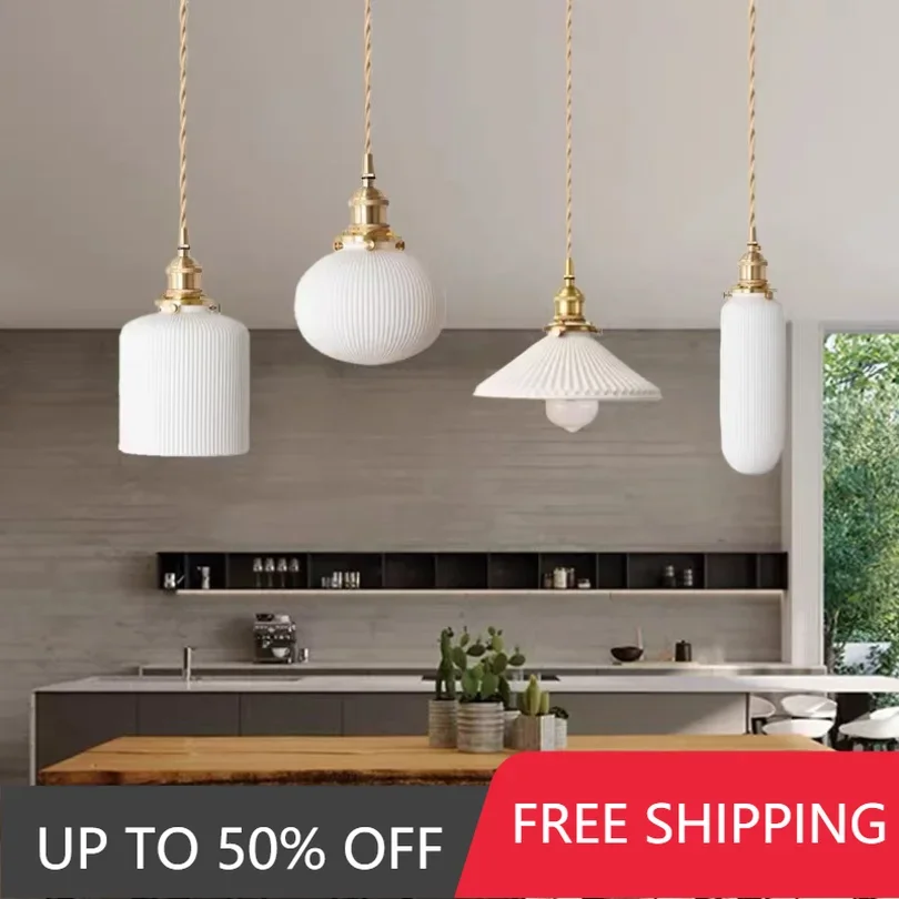 Nordic Ceramics Pendant Lights for Kitchen Dining Room Restaurant Modern Cafe Indoor Hanging Lamp Lighting Ceiling Free Shipping