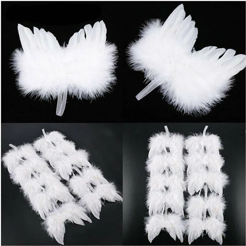 1PC White Vintage Feather Wing Lovely Chic Angel Christmas Tree Decoration Hanging Ornament Home/Party/Wedding Ornaments