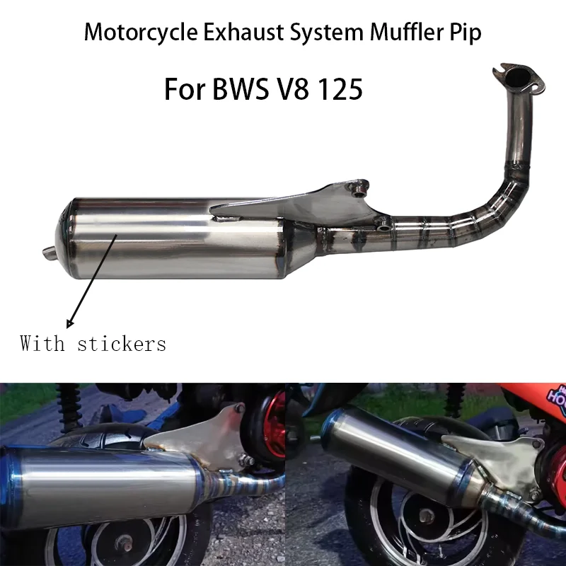 High Performance  Full Exhaust System for BWS V8 125 - Motorcycle V8 Exhaust Pipe with Deep Racing Sound
