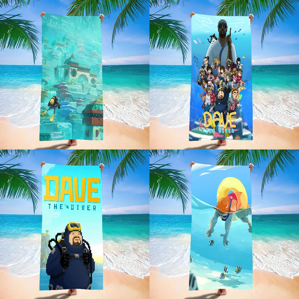 

Funny game Dave the Diver Towel Beach Towel Large Size Outdoor Travel Camping Absorbent toallas Towels Summer Swimming