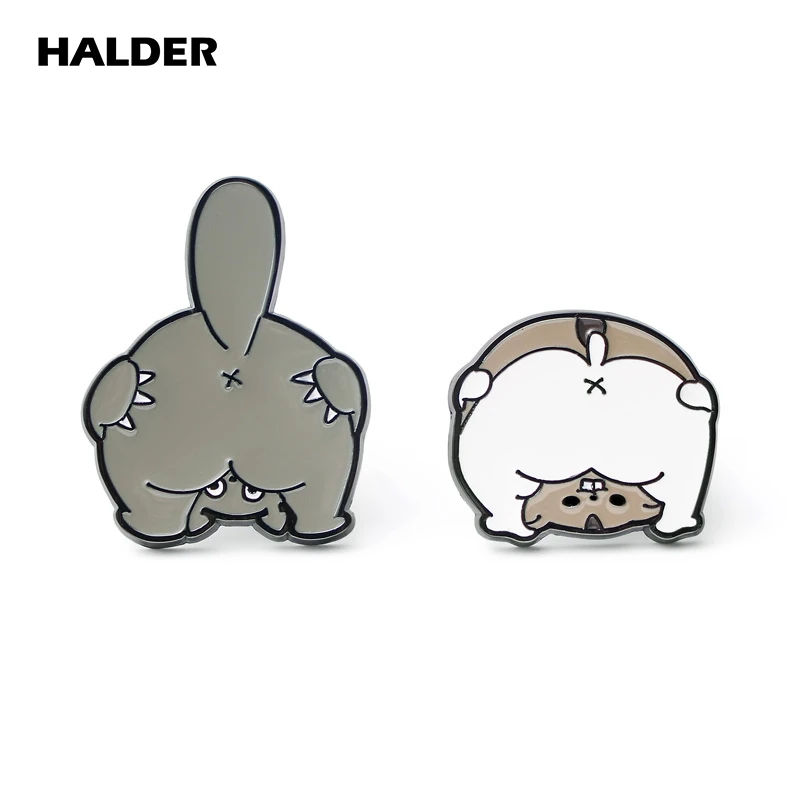 HALDER Hamster Ass Chinchilla Ass Enamel Pin Cute Voyeur Hamster Chinchilla Butt Badge Animal Brooch Lapel Pin Bag Jewelry Gift