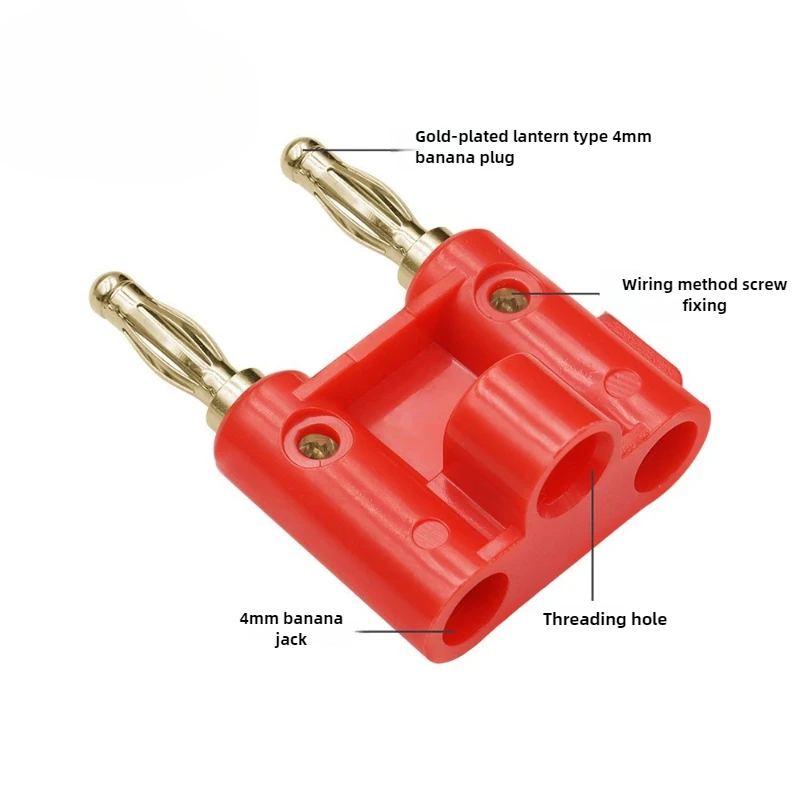 10PCS Double Row 4mm Banana Plug Audio Speaker Connector Twin Banana Plug Amplifier Terminal Couple Banana Socket Adapter