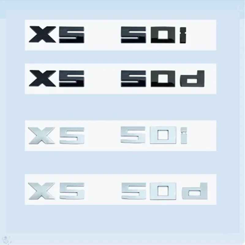 Хромированный черный 2,6 см M X5M50i X5M50d X5 M50d M50i Эмблема с цифрами для серии X5 E70 G05 Автомобильный багажник, значок с логотипом, наклейка, аксессуары