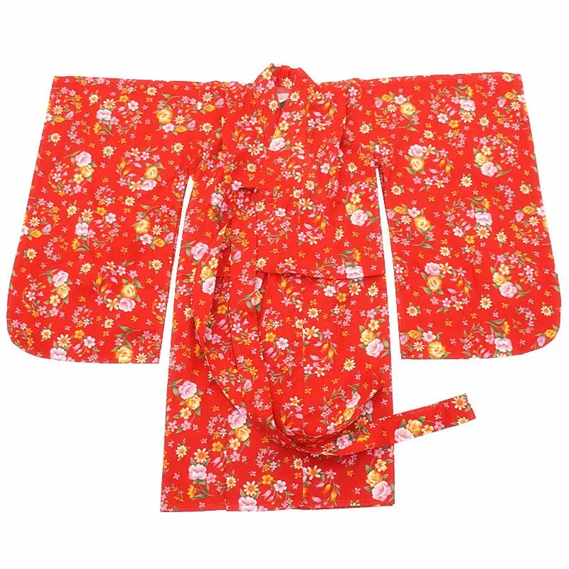 2022 Children's Breathable Kimono Yukata Girls Kids Cotton Print Robe Kimono Pajamas Baby Flower Pattern Japanese Kimono LC979