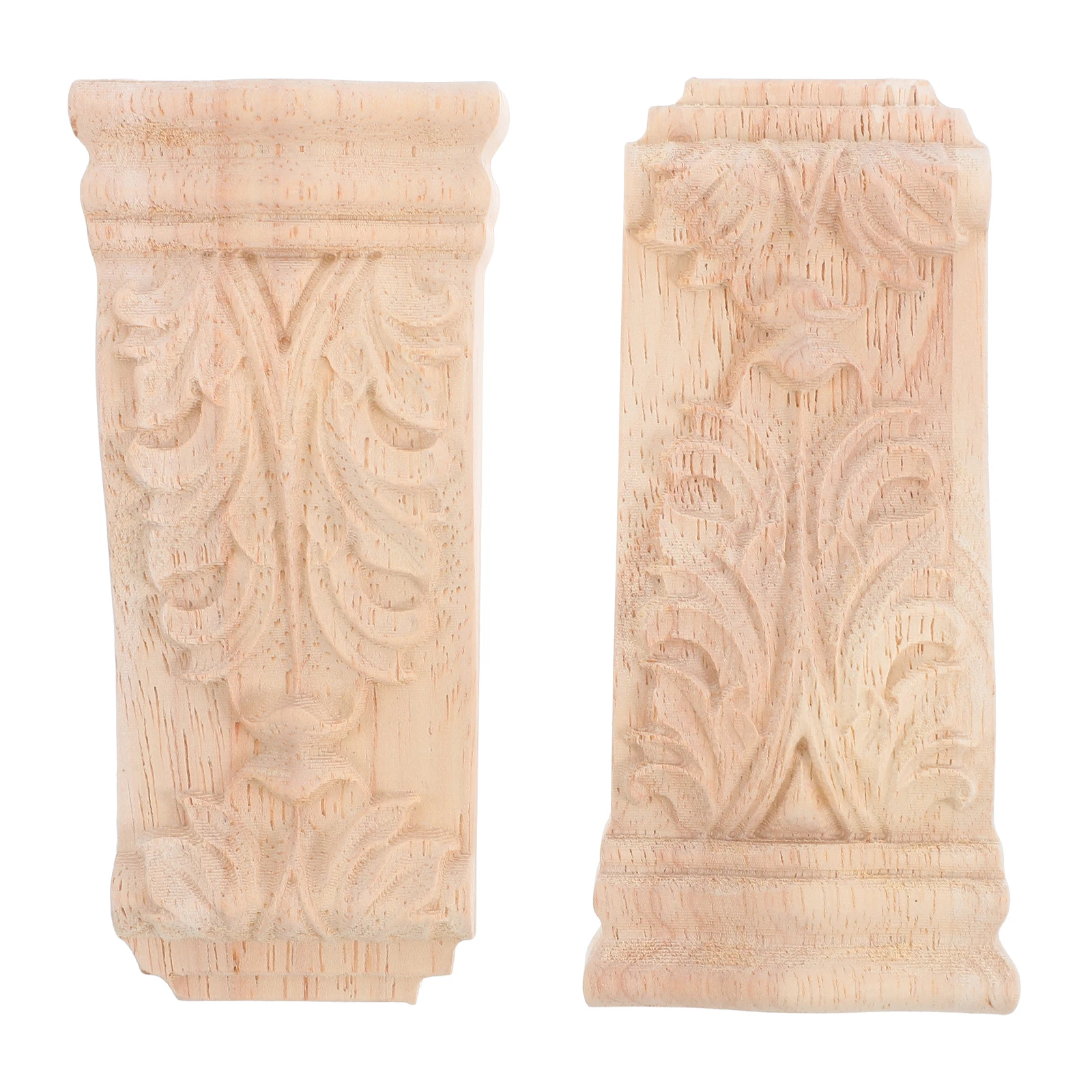 

2pcs Wooden Roman Columns Doorway Decor European Style Handcrafted Carved Corner Corbels Wood Pillars Column Supports Floating